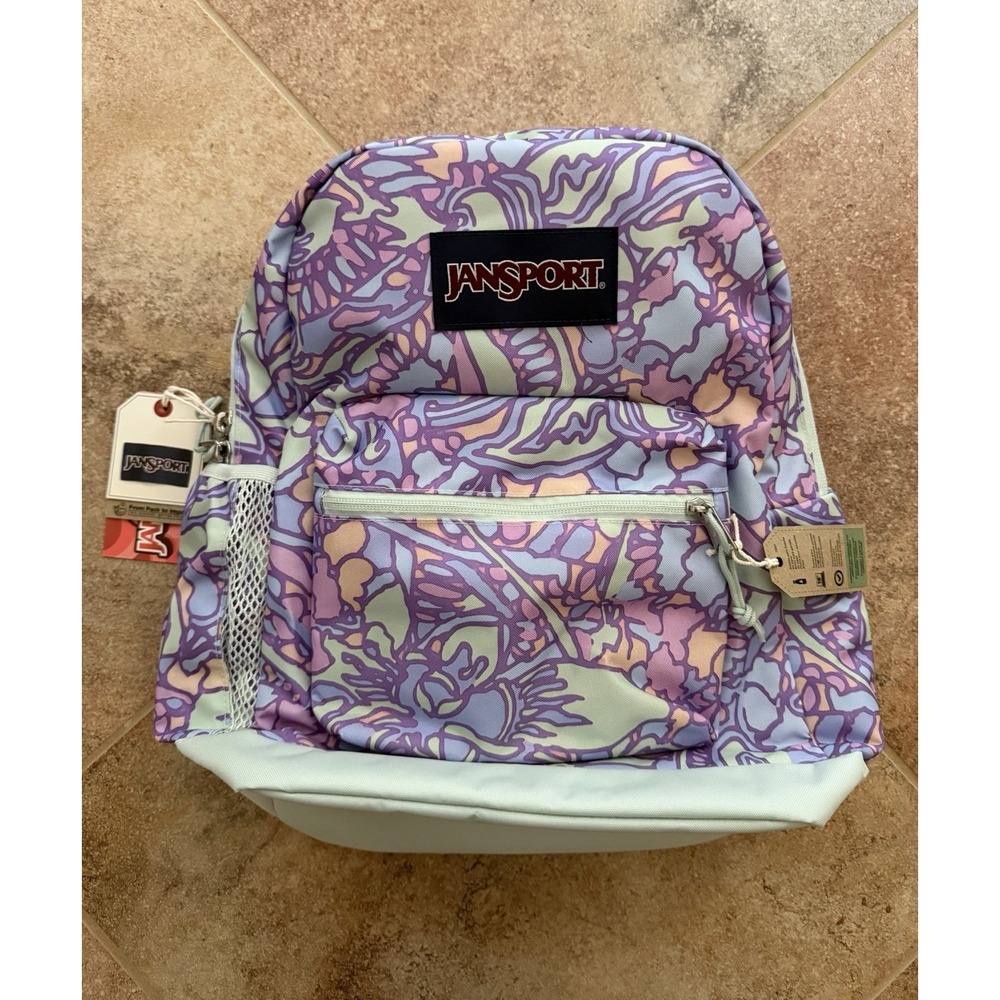 JanSport Cross Town Plus 17" Purple Backpack Fits 15" Laptop NWT Water Resistant